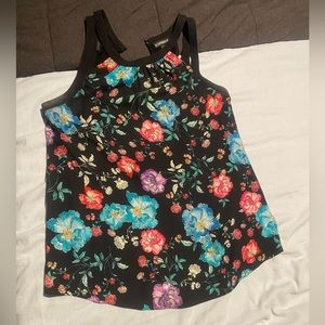 Black and floral small tank top
